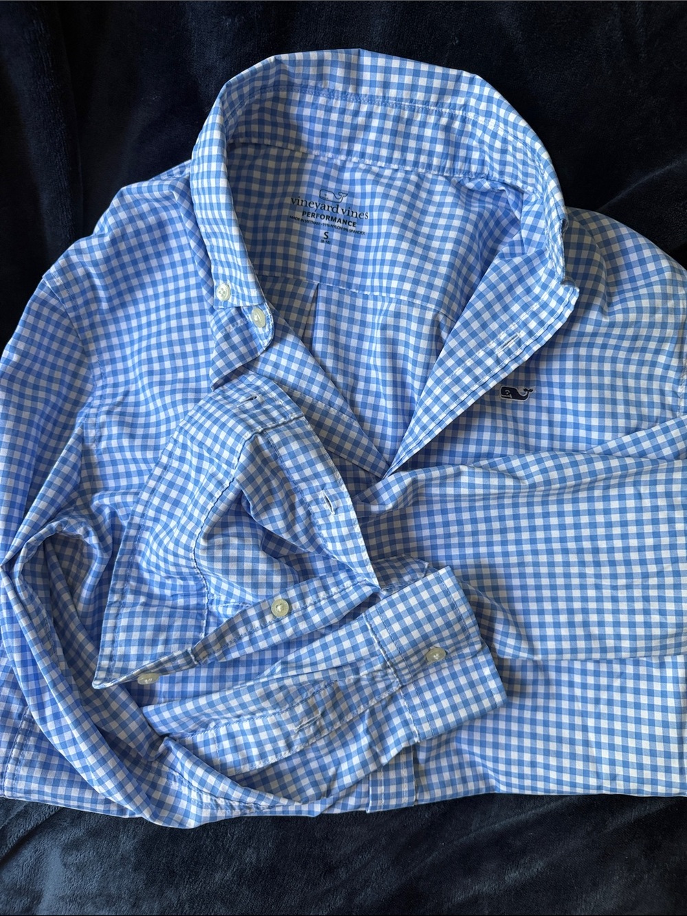 Like New Vineyard Vines Light Blue Gingham Button-Down Shirt